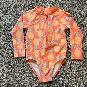 Pineapple Print One Piece Kids Swimwear